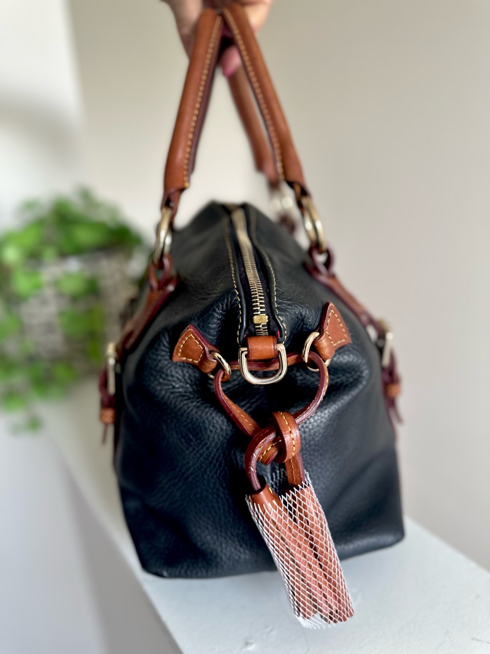 Dooney & Bourke Black Pebble Leather Bristol Satchel - Picture 6 of 12